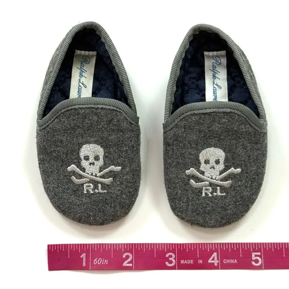 Ralph Lauren Skull & Crossbones Smoking Slippers